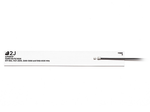 5GNR/4GLTE/3G/2G flexible polymer internal antenna covering a wide bandwidth 617-5925mhz by 2J Antennas.